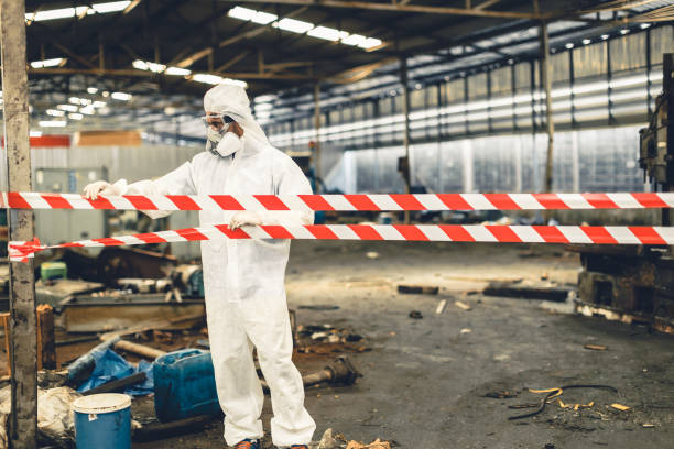 Professional Biohazard Cleanup technician working in Jurupa Valley, CA